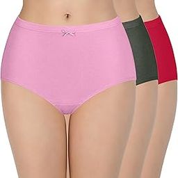 Solid High Rise Inner Elastic Full Brief Panties (Pack of 3 Colors & Prints May Vary)-picture-48