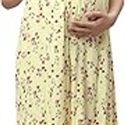 Women's Knee Length Maternity/Feeding/Nursing Dress(MAMBLGREYD1636-M_Blue Grey_Medium)-picture-46