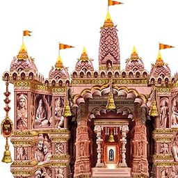 Digi Arts Jay Shree ram Mandir Decoration, Paper Temple Makhar, DIY Paper, Makhar for Ganpati Decoration-23