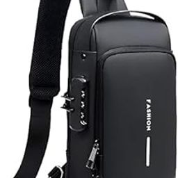 Sling Bag for Men Stylish Crossbody Backpack for Men & Women, Anti-Theft Chest Bag with USB Charging Port, Messenger Bags, Casual Shoulder Bag (Black - 17 x 9 x 32 Cm)-picture-16