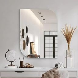 ARC homes Premium Wall Mounted Glass Mirror for Bathroom Living Room Washbasin Mirror | Wall Mirror for Home, Unframed (45 x 60 cm)-image-86