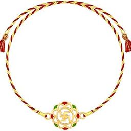 Golden Classic Swastik Rakhi | Raksha Bandhan Rakhi for Brother | Gift for Men & Boys| With Certificate of Authenticity and 925 Stamp-image-14