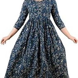 Women's Pure Cotton Printed Maternity Gown/Maternity wear/Feeding Gown A-line Maternity Feeding Dress Maternity Kurti Gown for Women-image-118