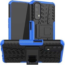 OneLike Shockproof Heavy Duty Hard Rugged Armor Dual Layer Hybrid Kickstand Protective Back Cover for Realme Narzo 30 4G - (Dazzle Tire, Blue)-14