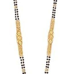Stylish and Traditional Gold Plated Long Chain Black Beads Mangal Sutra Tali/Tanmaniya/Nallapusalu/Mangalsutra for Women-image-91