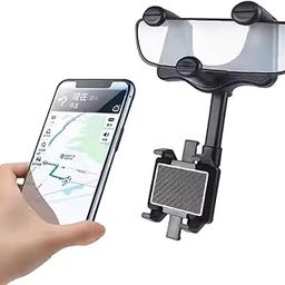 GADGETSWEAR Universal Car Phone Holder | 360� Rotation | DriveEase Rearview Mirror Mount | Anti-Shake Hanging Cradle | Multifunctional Stand for GPS & Hands-Free Driving-17