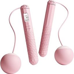 SECRET DESIRE Creations Cordless Jump Rope Large Screen Ropeless for Home Gym Indoor Outdoor Workout Pink-image-33