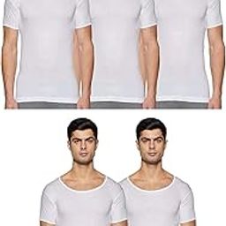 Jon Mens's Half Sleeves Regular Fit Vest Pack of 5 Pcs (Full Baju Baniyan)-image-27