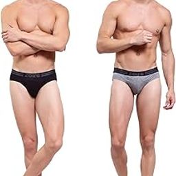 Men's Soft Classic Cotton Blend Outer Elastic Solid Briefs (Pack of 2)-image-1
