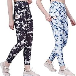 Workout Printed Tights Pants|Legging with Side Pocket | High Waist Activewear for Women and Girls|Gym Yoga Running Cycling Pants-image-0