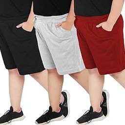 Women's Plus Size Bermuda Shorts Combo (Pack of 3) _Sizes XL, 2XL, 3XL, 4XL, 5XL_Regular Fit, Cotton Blend, Ideal for Gym, Yoga, Nightwear & Daily Casual Wear-image-99