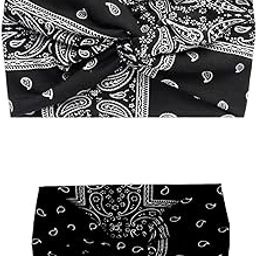 Paisley Print Knot Headband for Men & Women – Criss Cross Wide Stretch Head Wrap | Soft & Comfortable Yoga, Gym & Jogging Hair Band-image-0