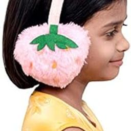 Strawberry Style Winter Fur Earmuffs (Light Pink Color) for Girls Women Plush Faux Rabbit Fur Warm Winter Ear Muffs 1 Pcs-image-14