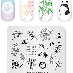 Rolabling Nail Art Stamping Plates Animal Panda Bamboo Pattern Chinese Style Stamping Templates Manicure Print Image Templates(CN011)-93