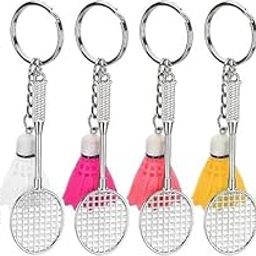Mini Badminton Shuttlecock Keyrings with Racket Keyring for Badminton Lovers, Car Bag Pendant Keyring Gift-picture-1