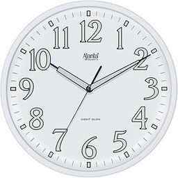 Ajanta 12 Inches Silent Sweep Radium Wall Clock Night Glow Wall Clock Night Vision (White N)-image-93