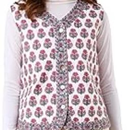 White Cotton Hand Block Printed Jacket-picture-20
