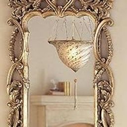 DENCOITRY Ornate Baroque Wall Mirror, Vintage Gold Frame, Decorative Victorian Style || 36x20 inches ||-image-29
