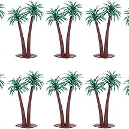 PATIKIL 2.6" Miniature Plastic Coconut Palm Tree, 10 Pack Mini Tree Decor Micro Plant Model for DIY Beach Landscape Prop Decoration, Dark Green-picture-14