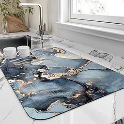 VHKD Dish Drying mat for Kitchen Water Absorbent mats for Kitchen Utensils Large Dry mat for Kitchen Utensils Drying mat Water Absorbent mats for Kitchen Large Size (Design 3 | 38x58cm, 1)-10