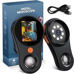 Digital Microscope Handheld 2.0 inch IPS Color Screen,Portable Magnifying Glass for Kids,Marco Microscope 500x Magnification,Built-in 8LED Lights,USB Compatible with PC Windows, Mac OS-27