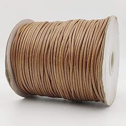 BOBBINY Jewellery Making Cord Macrame Cotton Wax Cord, Lether Cord, Bracelets Cord, Art and Craft Work | Brown | 2mm, 25 Meter-14