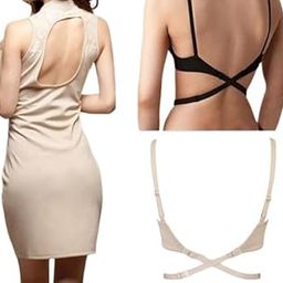 WOMEN'S Adjustable Low Back Bra Converter 2 Hook Bra Extender Strap for Backless or Low Back Dresses-26
