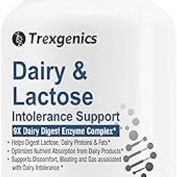 Trexgenics Dairy & Lactose INTOLERENCE Support 9X Dairy Digest Enzyme Complex for Lactose, Dairy Fat, Protein and Carbs Digestion (60 Veg. Capsules) (Pack of 1)-19