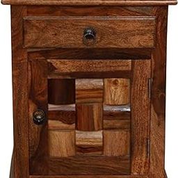 MAHIMART AND HANDICRAFTS Solid Sheesham Wood Bedside Table with Drawer and Door Storage | Multipurpose Wooden Nightstand Side Table Furniture for Bedroom, Living Room, and Home Decor (Design 1)-10