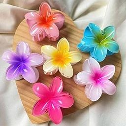 SNEHMURTI Flower Hair Claw Clips Wonderful Gift,Strong Hold Cluture for Women Thick & Thin Hair, Fabulous color Stylish Floral Hair Accessory for Women, Secure Grip (MULTICOLOUR 3PCS)-image-84