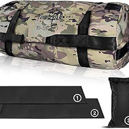 Yes4All Sandbag Weights/Weighted Bags - Sandbags for Fitness, Conditioning, Crossfit with Adjustable Weights (Camouflage - L)-image-4