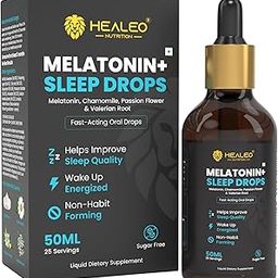 Healeo Melatonin 10mg Sleep Drops for Deep Sleep, Stress & Anxiety Relief | With Chamomile, Passion Flower & Valerian Root | Safe & Non Habit Forming - 50ml-26