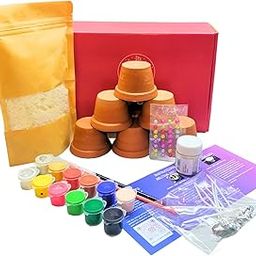 Make-Believe Beginners/Kids Candle Making Kit, Pure Soy Wax - Paint 6 Beautiful Candle Pots | Complete kit with Wax, Wicks, Colors & Pearl Stickers-image-2