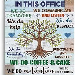 Office Decorations for Work In This Office We Do Teamwork Motivational Quotes Wall Art Office Wall Decor Teamwork Wall Art for Office Bedroom Wooden Hanging Sign 10x8 Inch.-image-50