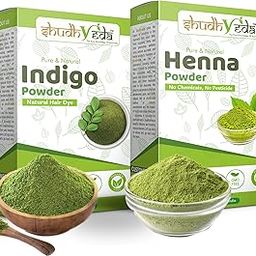 100% Pure & Natural Indigo Powder & Henna Powder For Hair Dye Combo Pack (100g + 100g =200 grams)-image-98