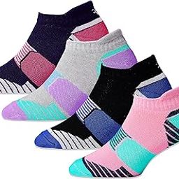 Women Sports Compression Low Cut Ankle Length Terry/Towel Cotton Multicolored Socks(Pack of 4 Pairs)-picture-11