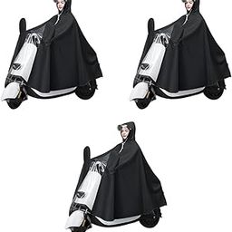 Oversized Rain Poncho for Adult Long Hooded Raincoat with Clear Front Panel Rearview Mirror Sleeves EVA Waterproof Riders Coat for Motorcycle Bike Scooter 3 PCS-image-25