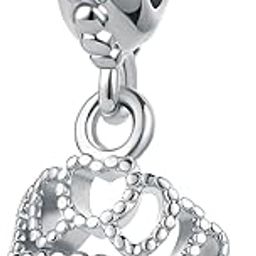 Princess Queen Crown Charm Compatible With Pandora Bracelets Jewelry Birthday Gifts for Mother Girlfriend Daughter Her Women, Metal, No Gemstone-image-39