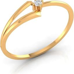 14KT (585) Yellow Gold Natural Diamond Ring for Women | Certified, Elegant, Lightweight & Graceful Design | Ideal for Gifting & Daily Wear (Gold weight - 0.45 Gram)-image-77