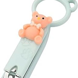 Baby Nail Clipper with Bear Design, Safe Stainless Steel Blades with Ring (Blue)-image-38