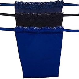 Women's Cotton Clip on Mock Lace Camisole Deep Neck Cover Miracle Cami. Set of 3.-image-93
