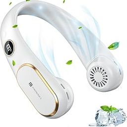 Portronics Gobreeze Portable Rechargeable Neck Fan, Upto 6 Hours Playtime, LED Display, Bladeless Fan, 4 Speed Mode, Adjustable Size, 360° Cooling Neck Fan, Noiseless Fan, Type C Fast Charging(White)-28