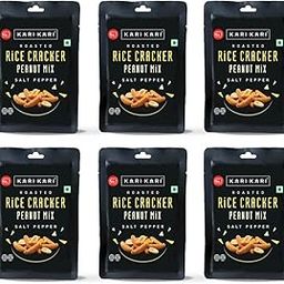 Kari Kari Salt Pepper Rice Cracker & Peanut Mix | Crunchy Japanese Snacks | Roasted, Non-Fried | Healthy Snacks | 100% Vegetarian | Party Snacks (18g x Pack of 6)-image-53