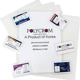 Korean (A4 Size) Lamination Pouch Clear Glossy Thermal Transparent Waterproof 100 Sheets (Home&Office) 80 Microns-23