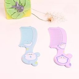 THE LITTLE LOOKERS Baby Hair Comb Set I Kids Hair Brush I Baby Comb for Wet, Dry, Curly Hairs Kids with Wide Tooth Comb - Purple & Blue (Pack of 2)-image-101