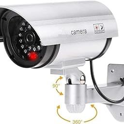 QEEIG Bullet Dome Dummy Fake CCTV Camera with Deal for Blinking Red LED Light or Office Security Home | Set of - 01-21