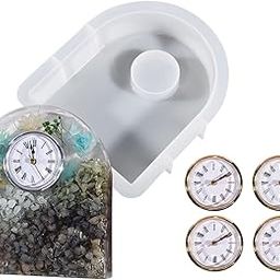 SNOOGG Pack of Five 8 INCH Deep Oval Shape with 4 Clock Silicone Heavy Duty Moulds Epoxy Resin Casting Resin Art DIY Project-image-9