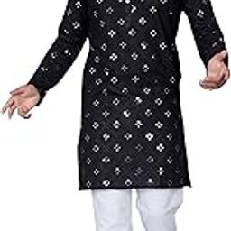 Latest Pure Soft Cotton Kurta for Men with Embroidery Sequence Mirror Work-image-39