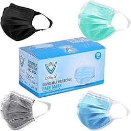 Non-Woven Fabric Disposable 3Ply masks for Men and Women With Soft fabric wide ear loop for extra comfort Surgical mask With Inbuilt Plastic Nose pin CE and ISO Certified (Multicolor-200)-picture-5