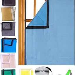 SAI PRASEEDA 36 X 48 Inches_3 x 4 Feet_Stitched_Ready to Install_200 GSM_Fiber Glass Mosquito Net for Windows_Blue Color_with Self Adhesive Hook Tape and Cutter SPE35-image-37